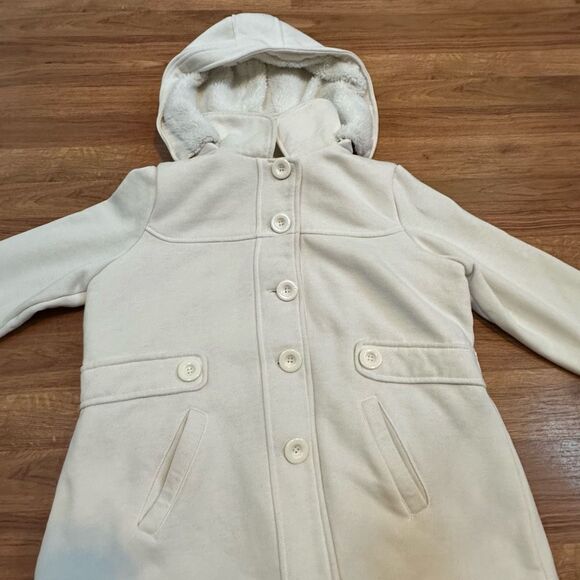YMI Hooded Button Up Jacket Cream Colored Jacket | Size Large - Picture 3 of 13